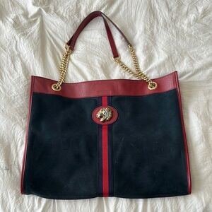 Elegant Black and Red Tote Bag